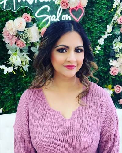 Soft glam makeup and curled updo by Ambreen’s Salon